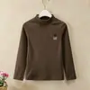 Niñas Niños Polar Cuello Semi-Alto Capa Base Superior Ropa Infantil Invierno Estilo Coreano Ropa Interior Cálida Estampado Lindo Top de Manga Larga