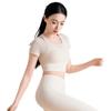 Conjunto de Yoga de Malha Pêssego Acenando Falso de Duas Peças Manga Curta I-caráter Costas Bonitas Nu Esportivo Fitness Top Camiseta Mulheres