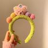 Outono e inverno novo estilo urso pelúcia rosto lavagem cabelo hoop bonito mao pacote de cabelo feminino máscara facial bandana grampos de cabelo feminino acessórios para cabelo