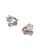 Pendientes de plata con incrustaciones geométricas de circonita, aguja plateada, moda moderna, lujo, nicho, diseño de alta calidad, joyería a juego para mujeres