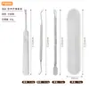 Lima de Uñas de Acero Inoxidable Transfronteriza Doble Cara Manicura Set de Tres Piezas Herramientas Hechas a Mano Pulidor de Uñas Herramienta de Modelado Herramienta de Manicura