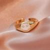 Anillo con cara sonriente transfronteriza, anillo de moda para mujer, versión ancha personalizada, anillo con apertura para el dedo índice.