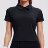 Traje deportivo transfronterizo para mujer: Camisa polo ligera, transpirable, de manga corta, con cuello, corte ajustado y falda de tenis adelgazante para fitness