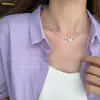Collar de Mariposa de Perla de Cristal de Principios de Primavera con Falda Nuevo Estilo Caliente 2025 Cadena para Clavícula Lujo Accesible para Mujeres Cadena de Cuello de Nicho