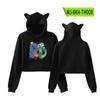 Sudadera con capucha periférica de Rainbow Friends, abrigo de otoño para mujer, suéter sexy con ombligo y orejas de gato