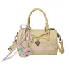 Bolsa Boston Fashionable e de Alta Qualidade Estilo Coreano com um Toque Girly de Nicho, Bolsa de Mão com Laço para o Dia a Dia, Bolsa de Ombro e Transversal