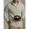Sudadera con capucha para hombre, nueva, otoño/invierno, lana y seda, cuello alto, media cremallera, gruesa, cálida, capa base, manga larga, camiseta, top para hombre