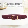 Cinto de Camurça Novo Transfronteiriço Retro Decorativo para Terno Jeans Moda High-End Feminino com Fivela de Pino