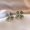Brincos de franja com contas de zircônia azul vintage, estilo retrô francês, luxo leve e sensação de alta qualidade
