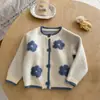 Ropa para Niños Primavera y Otoño Ningli: Cárdigan Floral para Niña, Tejido para Bebé de Cuello Redondo, Suéter Infantil Color Block