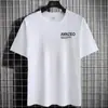 Fabricante Direto Camiseta Masculina de Seda de Gelo Manga Curta Tendência 2025 Casual Gola Redonda Verão Nova Camiseta Masculina de Meia-Manga