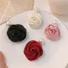 Pinza para el Cabello de Satén Rosa Perla de Chica Francesa Elegante de Gama Alta para Flequillo Lateral Despeinado Accesorios para el Cabello