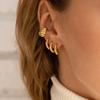 Estilo frío círculo simple pequeño arete de hebilla para la oreja para mujer latón galvanizado oro real temperamento pequeño aro para la oreja lujo ligero aretes de alta gama moda