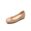 Sapatos Planos com Fivela Quadrada Aumenta-Altura 5CM e Bico Redondo para Mulheres, Novo Estilo Francês Outono 2026 Sapatos Quentes Forrados com Lã Suede e Pelo