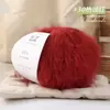 Fabricante de novelos de lã Vanzen cor pura alternativa de boneco de neve, atacado, fio com mistura de lã e pelo longo para chapéus, cachecóis e mantas de sete estrelas