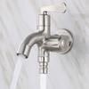 Acero inoxidable 304 Lavadero para mopa Grifo rociador multifuncional de una entrada y dos salidas Grifo de lavadora de doble propósito Grifo de balcón