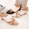 Sandalias Baotou para Mujer 2025 Nuevo Primavera y Verano Hebilla de una Sola Tira Tacón Grueso Tacón Medio Combinan con Todo Puntiagudas Zapatos de Trabajo Zapatos Individuales para Mujer