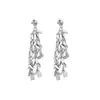 Pendientes de Borla Geométricos de Espiga de Trigo Minimalistas Franceses de Aguja de Plata, Pendientes de Lujo Ligero de Gama Alta, Colgantes de Oreja Modernos y Elegantes