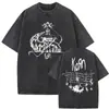 2025 Estilo Nuevo Lavado Vintage Banda de Rock Korn Falling Away from Me Camiseta Algodón