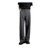 Pantalones Casuales de Moda para Hombre al por Mayor Transfronterizos, Resistentes a las Arrugas, No Requieren Planchado, Costura de Tres Agujas, Pantalones de Traje Negros de Pierna Recta y Pierna Ancha