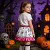 Exportación Transfronteriza de Ropa Infantil para Fiestas de Halloween para Niñas, Vestido de Princesa con Estampado de Fantasma Blanco de Halloween 22