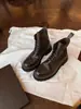 Botines de Cuero de Caballo Lavado con Suela Gruesa para Aumentar la Altura para Mujer 2026 Nuevos Botines Individuales Vintage Estilo Británico Botas de Caballero Ropa de Trabajo Botas Martin