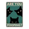 Pôsteres Retrô Mais Vendidos da Amazon, Animais de Desenho Animado, Gatos, Pinturas em Placa de Alumínio Estanhado, Pôsteres, Pinturas Decorativas Transfronteiriças para Casa Banheiro
