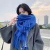 Bufanda de mohair en color liso, estilo coreano, bufanda a cuadros para otoño e invierno, cachemira sintética, chal cálido, calentador de cuello versátil para parejas
