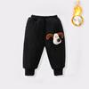 Calça de Algodão Infantil com Forro de Fleece, Espessada para Uso Externo, Calça de Inverno para Crianças, Acolchoada de Algodão de Três Camadas, Calça Fofa para Meninos