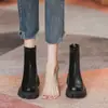 Botas de moda estilo británico para mujer, con suela gruesa, que aumentan la altura, botines, nueva colección otoño/invierno 2026, forradas de felpa, corte ajustado, de tacón alto, botines cortos