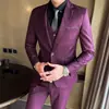 Traje de novio traje hombres tres piezas corte slim coreano negocios profesional formal vestido de boda traje traje de padrino