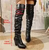 2026 Estilo Nuevo Otoño e Invierno Transfronterizo Botas de Mujer de Tacón Grueso y Alto con Cremallera Lateral Moda Estilo Europeo y Americano Botas Altas Botas de Mujer para Exportación