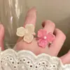 Anillo de Flor de Perla de Color Dopamina Nuevo de Corea del Sur Diseño de Nicho Atmósfera Dulce Estilo Festivo Anillo para Mujer