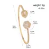 RAKOL Moda Luxo Leve Cobre Incrustado Zircônia Trevo de Quatro Folhas Aberto Ajustável Pulseira Feminina Nicho Toque de Alto Padrão Joia de Mão
