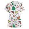 Comércio Exterior Transfronteiriço Amazon AliExpress Europeu e Americano Natal novo feminino T-shirt top com estampa 3D gola V bolso