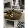 Pantuflas de mujer estilo Birkenstock de suela gruesa y blanda para usar en exteriores, nuevas de 2026, mules cerrados de media punta vintage para mujer