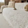 Capa de sofá estilo meados do século, meio aveludada, espessa para outono e inverno, uma capa de sofá de tamanho completo, manta e resistente a arranhões para gatos