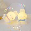 Luz de Noche LED Adorno de Conejo de Dibujos Animados Lámpara de Mesita de Noche para Dormitorio Lámpara de Ambiente Caja de Regalo Regalo de Cumpleaños Habitación de Niños Protección Ocular