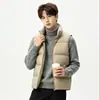 Chaleco Chaqueta Ligero de Plumas Casual de Moda para Hombre Invierno 2026 con Cuello Alto