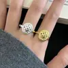 Anillo de Encaje Trenzado Estilo Lujo Ligero para Mujer, Anillo Abierto Ovalado Versátil de Moda, Anillo Creativo Sencillo para Dedo Índice Tendencia