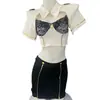 Lingerie Sexy, Renda Sexy em Patchwork, Uniforme Tentador Justo ao Corpo, Estilo Pura Luxúria, Traje Sexy de Comissária de Bordo Profissional com Saia Justa no Quadril