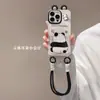 Pintura de Textura Muñeca Panda Adecuada para Carcasa de Teléfono Móvil Apple 16 15PRO Bolsa para Tarjetas Cordón 14 Silicona a Prueba de Caídas 13 Creativo X