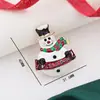 Nuevos broches navideños europeos y americanos: Árbol de Navidad, muñeco de nieve, copo de nieve, pines de campana, broches de serie navideña con pedrería