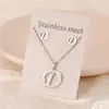 Exportación Transfronteriza Más Vendido Acero Inoxidable 26 Letras Inglesas Personalizado No Descolorante Natural Pendientes Colgante Joyería
