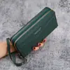 Nueva cartera larga con cremallera para mujer, monedero, bolso multifuncional para teléfono móvil, gran capacidad, tarjetero simple para múltiples tarjetas