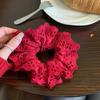 Anillo para el Cabello de Encaje Rojo con Forma de Intestino Grande de Ron Borracho para Año Nuevo Cuerda para el Cabello de Mujer Cuerda para el Cabello Accesorios para el Cabello del Día de Año Nuevo Tocado Otoño e Invierno Sentido de Alta Gama