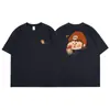Camiseta Informal Sencilla Estampada de Manga Corta Estilo Japonés para Hombre, Camiseta Básica Exterior Diaria de Verano para Estudiantes Mujeres, Camiseta Blanca de Algodón Puro