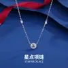 Nuevo collar de moda versátil con puntos de estrella para mujer, cadena simple para la clavícula tipo pastel redondo, diseño de nicho, colgante de circonita, en stock, venta al por mayor