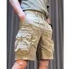 Pantalones Cortos de Trabajo de Verano 2025 para Hombre, Pantalones Casuales con Múltiples Bolsillos, Talla Grande, Corte Holgado, Shorts de Cinco Puntos Versátiles Vintage, Modernos