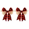 Cinta de cuadros rojos y negros lazo decoración árbol de Navidad colgante decoración corona caja de regalo hecho a mano DIY lazo